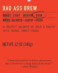 Bad ass brew dark roast coffee label