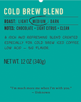 Cold brew medium roast coffee blend label