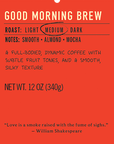 Good morning brew medium roast coffee blend label