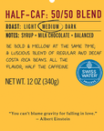 Half caf 50 50 blend medium roast coffee