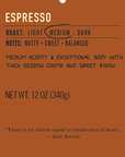 Medium roast coffee espresso label