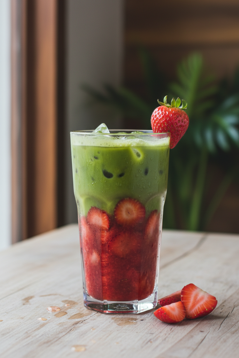 Strawberry Matcha At Home