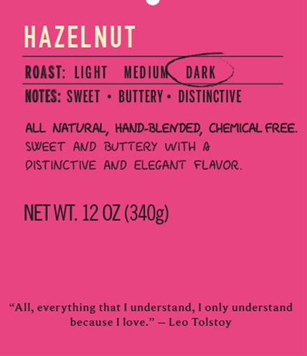 Hazelnut Dark Roast Coffee Flavor