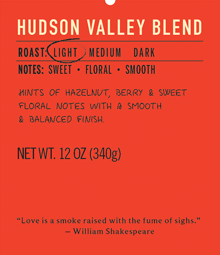 Hudson valley blend light roast coffee blend