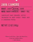 Java Lamore medium roast coffee blend label