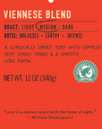Viennese medium roast coffee blend label