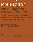 premium espresso medium roast coffee label