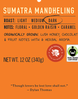 sumatra mandheling dark roast coffee label