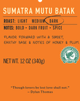 sumatra mutu batak dark roast coffee label